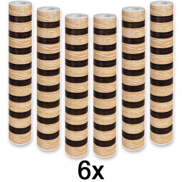 6x Autocolant elegant pentru perete cu aspect de lemn | LINEWALL