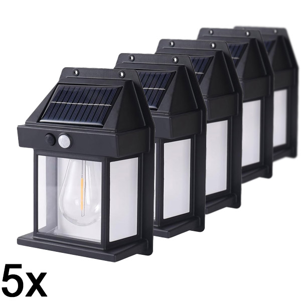 5x Lampă solară de exterior – nu necesită cablare | FLUXLAMP