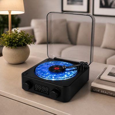 Proiector retro de valuri oceanice 3-în-1, difuzor Bluetooth și lumină ambientală LED | VIVAPLAY